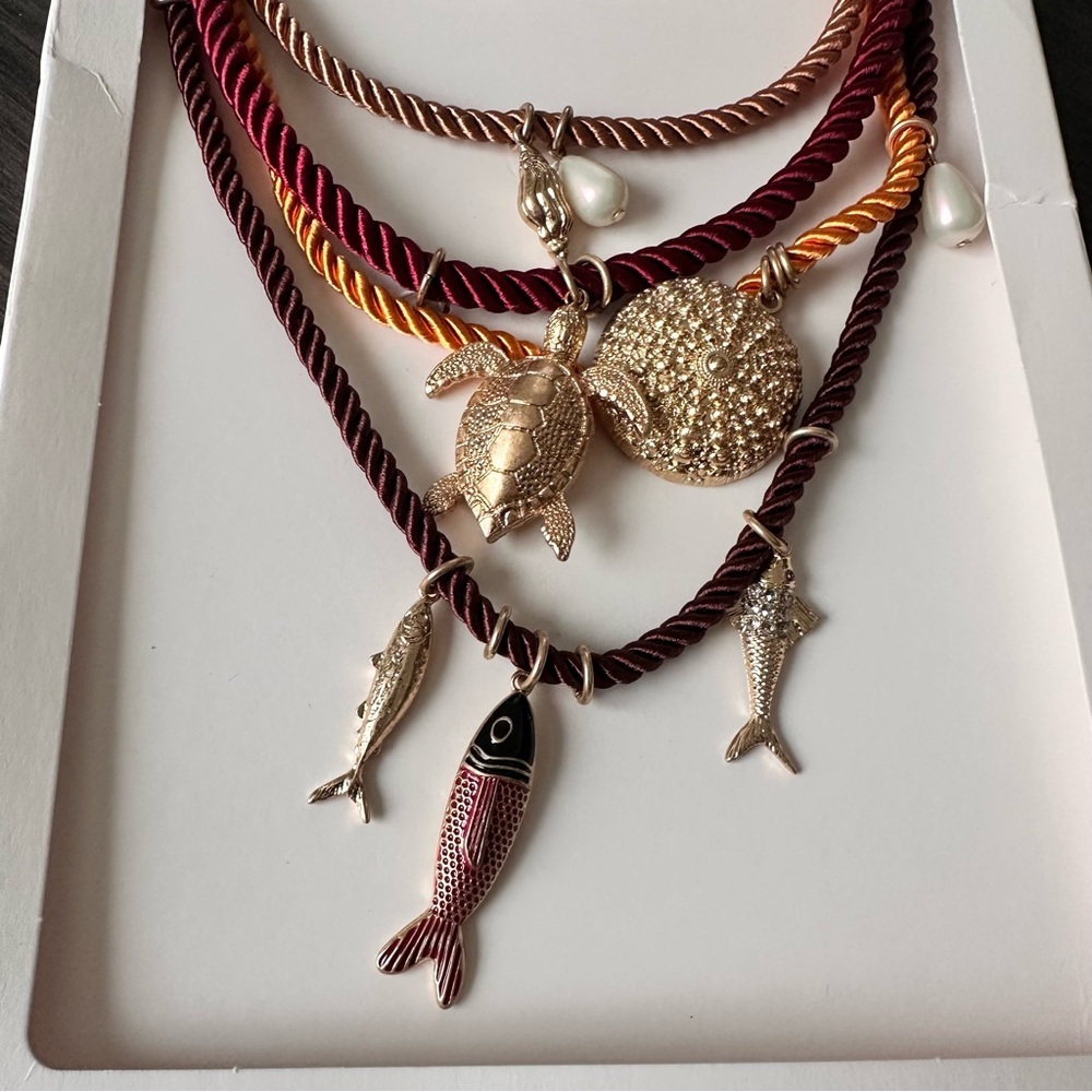 Zara Pack of 4 Rope Necklaces with Marine Charms - Picture 3 of 8